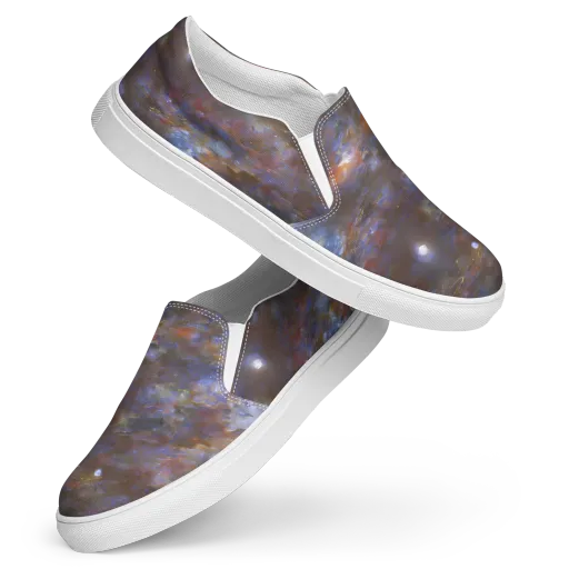 Nebula Brushfire on a Women's Slip-On Canvas Shoes