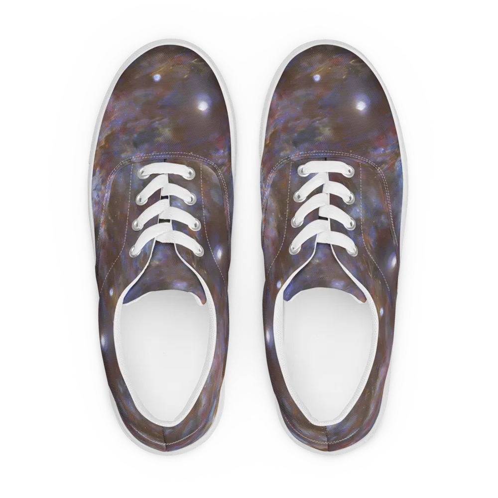 Nebula Brushfire on Men's Lace-Up Canvas Shoes — Front