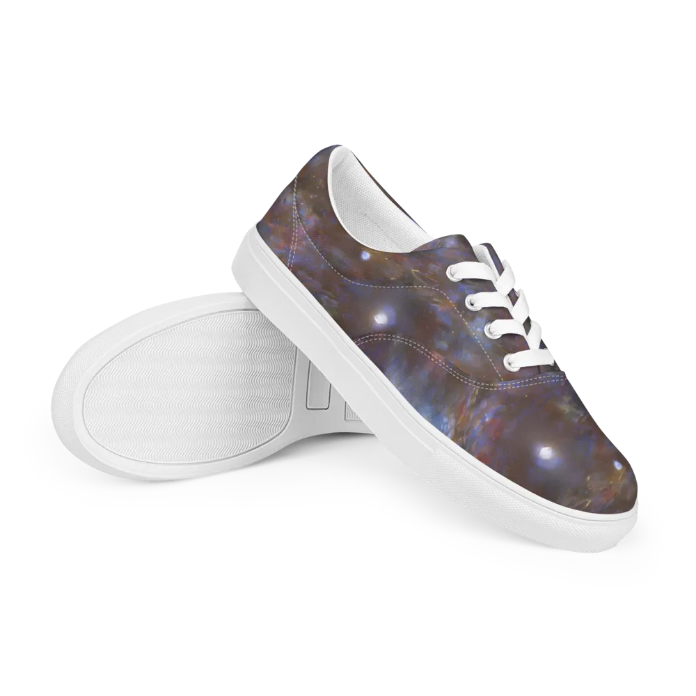 Nebula Brushfire on Men's Lace-Up Canvas Shoes — Right Front
