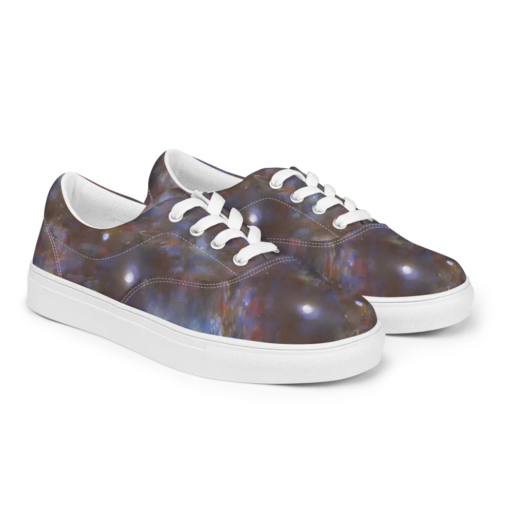 Nebula Brushfire on Men's Lace-Up Canvas Shoes — Right Front