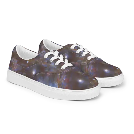 Nebula Brushfire on a Men's Lace-Up Canvas Shoes
