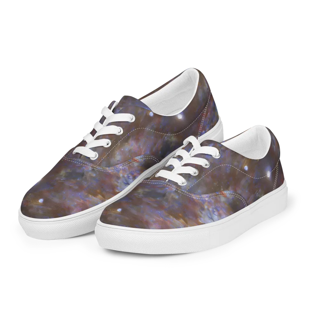 Nebula Brushfire on Men's Lace-Up Canvas Shoes — Left Front