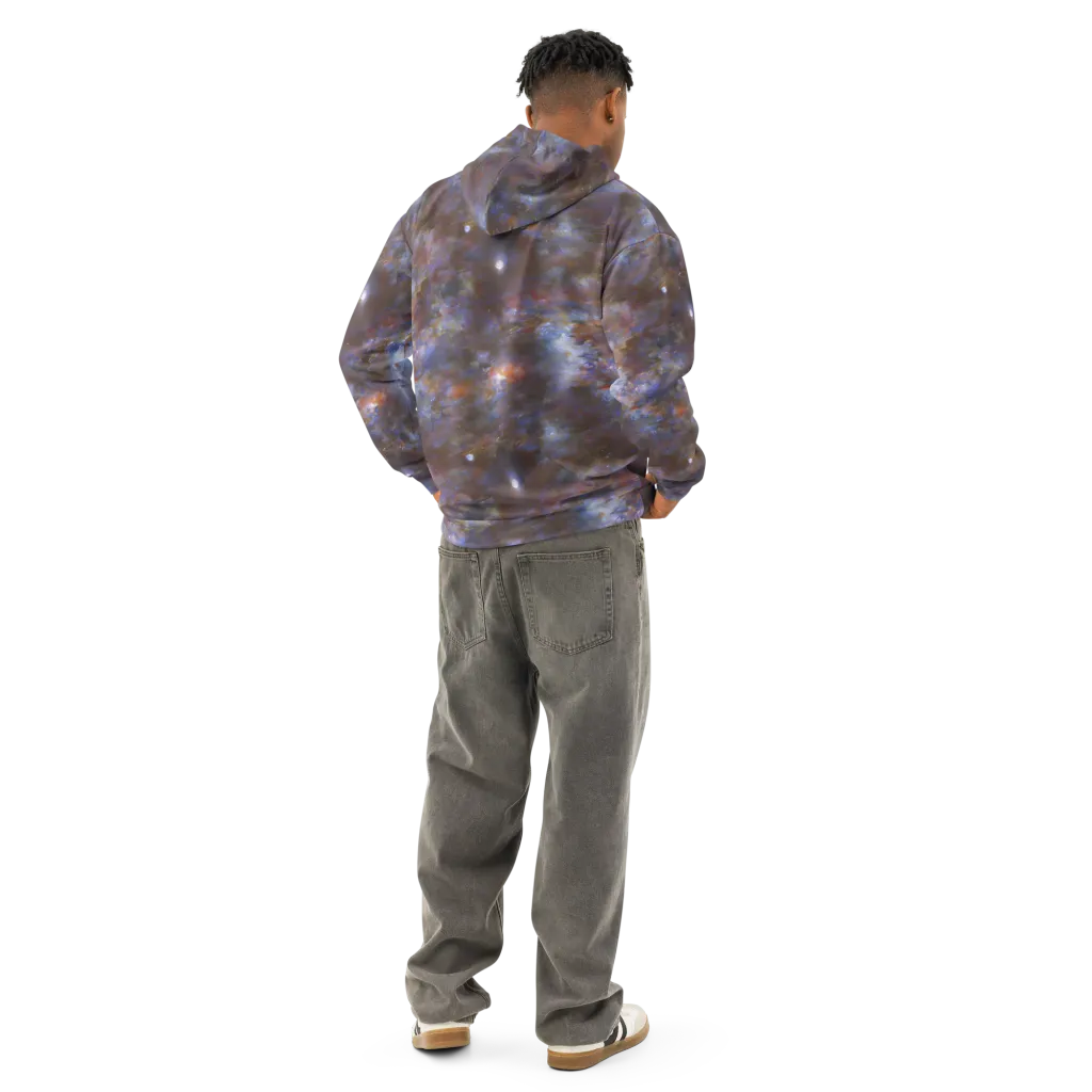 Nebula Brushfire on Cotton Hoodie — Back