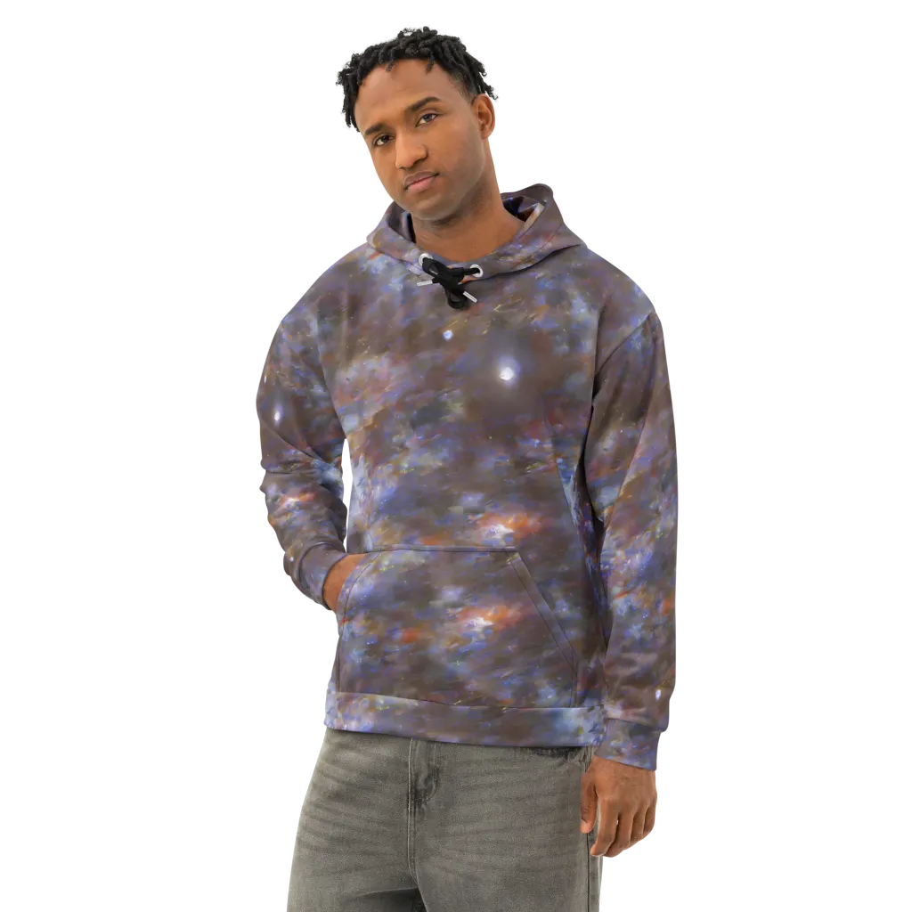 Nebula Brushfire on Cotton Hoodie — Left Front