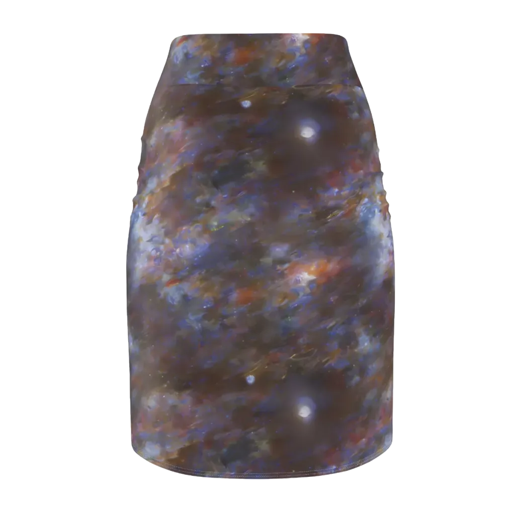 Nebula Brushfire on Pencil Skirt — Back