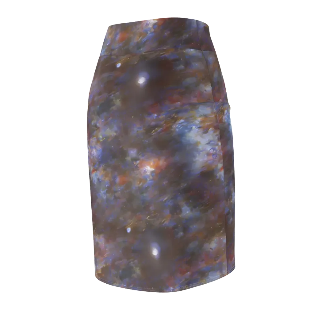 Nebula Brushfire on Pencil Skirt — Back Side