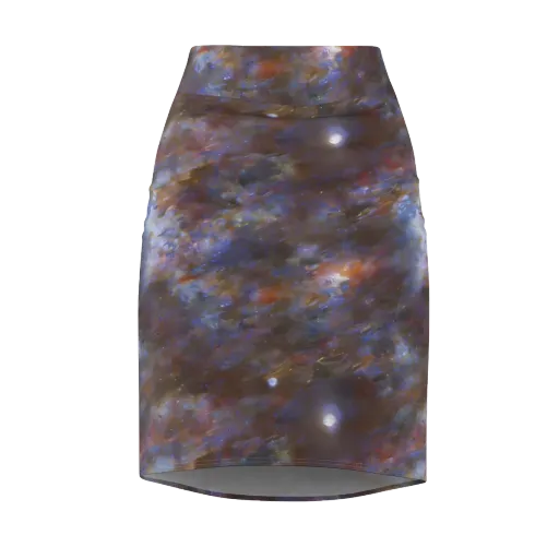 Nebula Brushfire on a Pencil Skirt