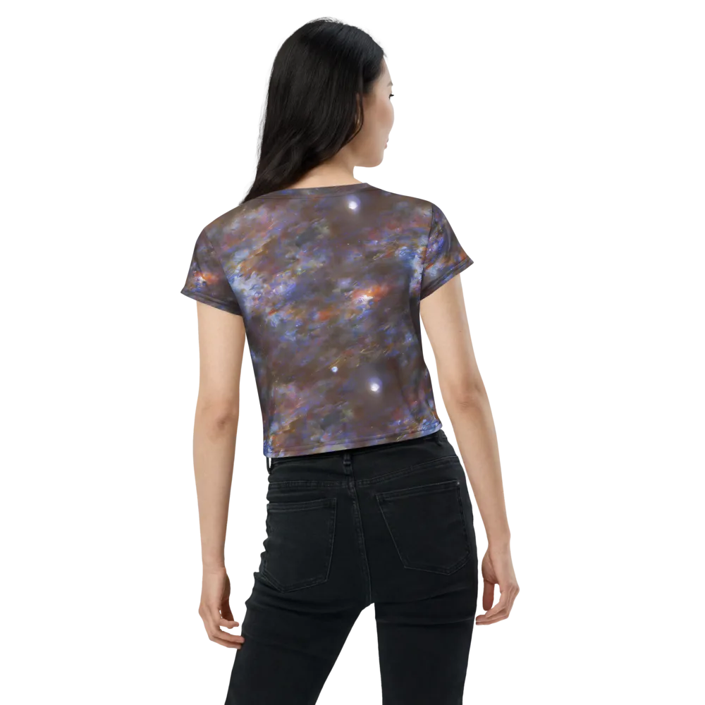 Nebula Brushfire on Crop Tee — Back