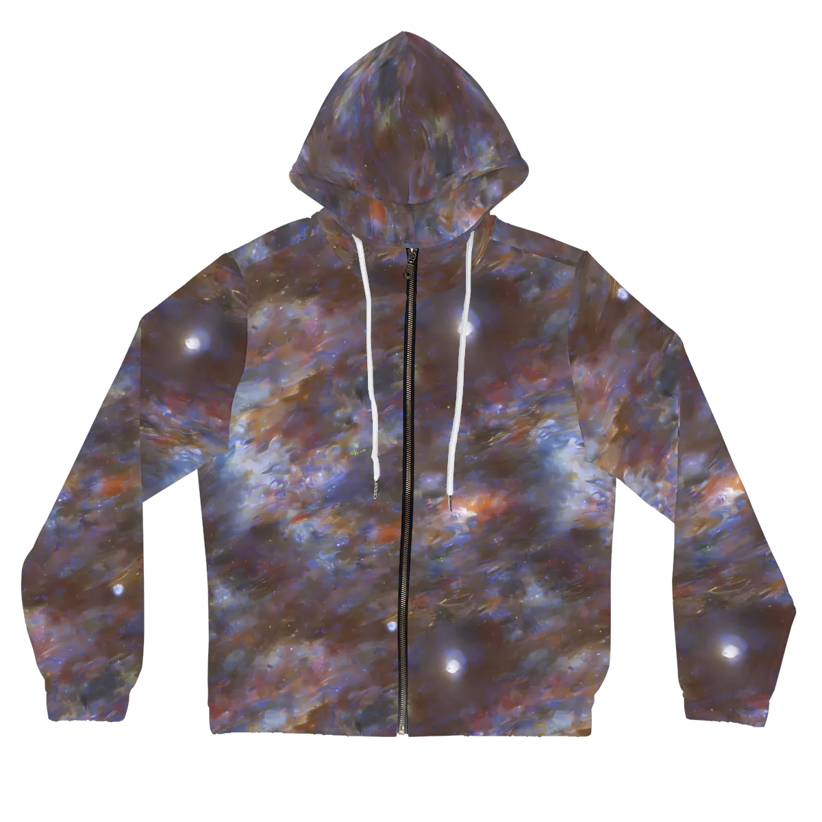 Nebula Brushfire on Women's Full-Zip Hoodie — Front