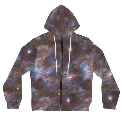 Nebula Brushfire on a Women's Full-Zip Hoodie