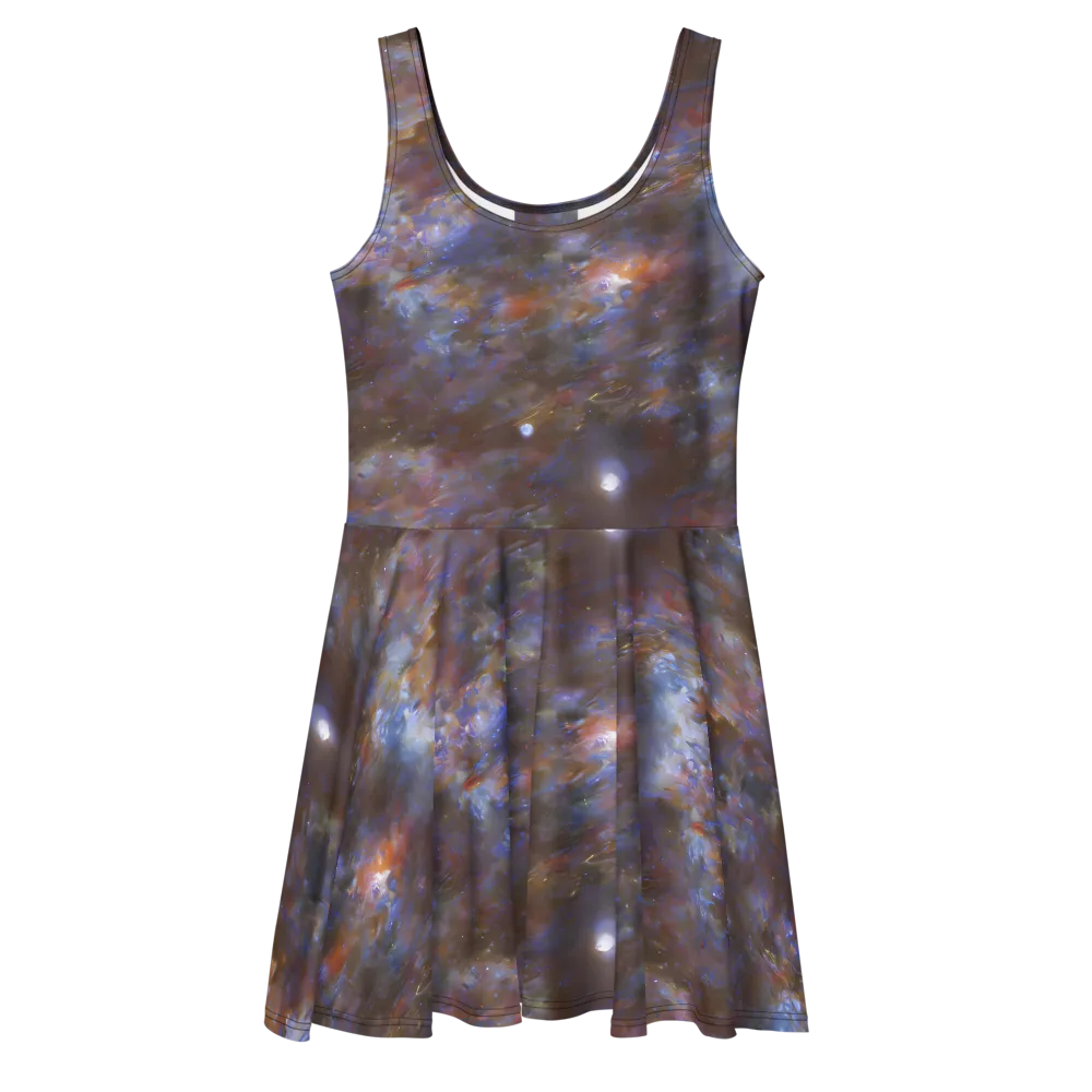 Nebula Brushfire on Skater Dress — Front
