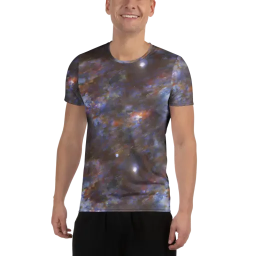 Nebula Brushfire on a Men's Athletic T-Shirt