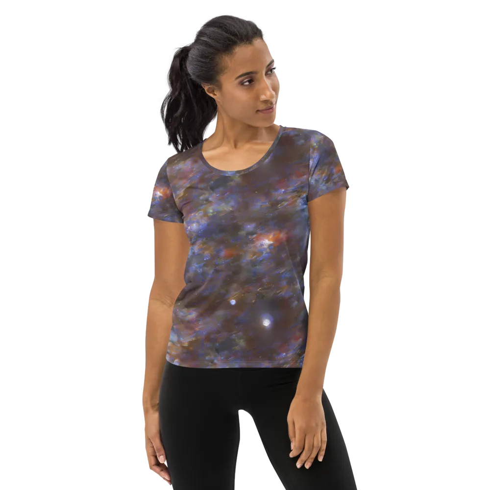 Nebula Brushfire on Women's Athletic T-Shirt — Front