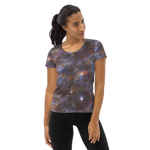 Nebula Brushfire on a Women's Athletic T-Shirt