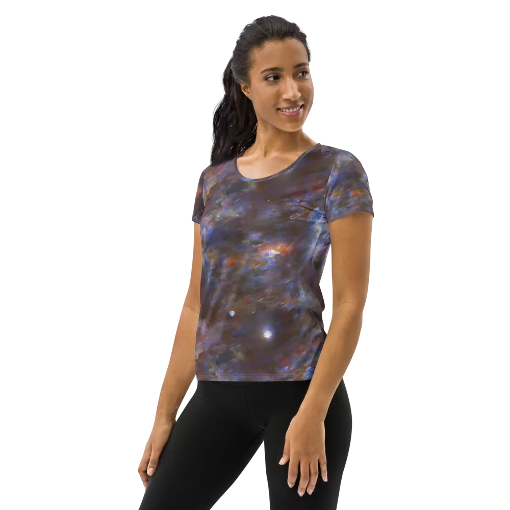 Nebula Brushfire on Women's Athletic T-Shirt — Left