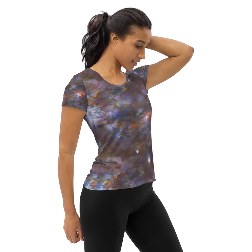 Nebula Brushfire on Women's Athletic T-Shirt — Right