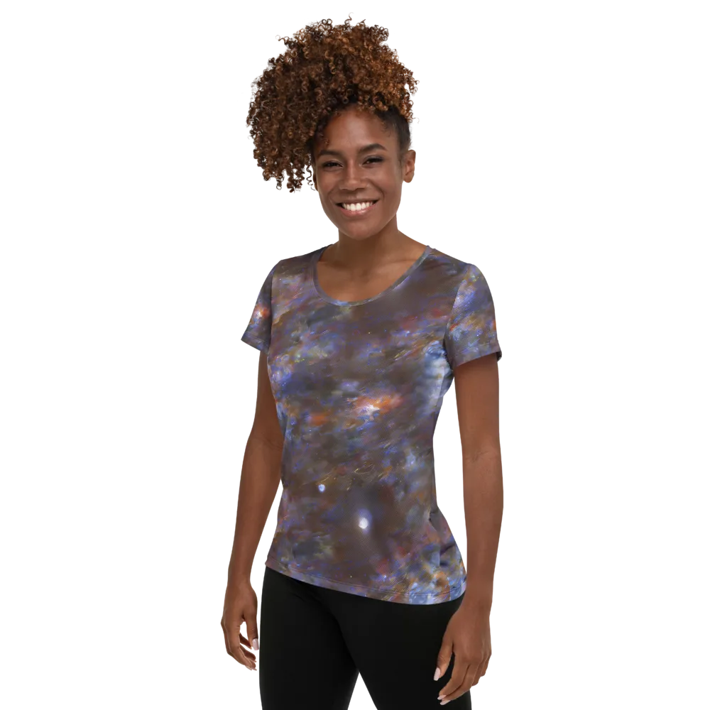 Nebula Brushfire on Women's Athletic T-Shirt — Left