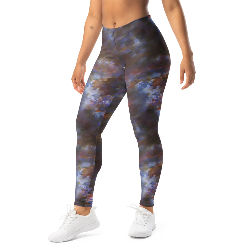 Nebula Brushfire on Leggings — Left Front