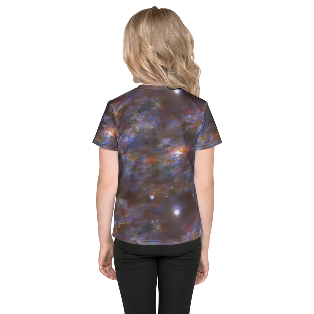 Nebula Brushfire on Kids Crew Neck T-Shirt — Back