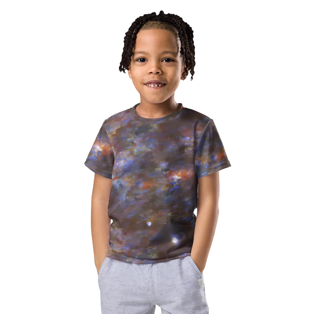 Nebula Brushfire on Kids Crew Neck T-Shirt — Front