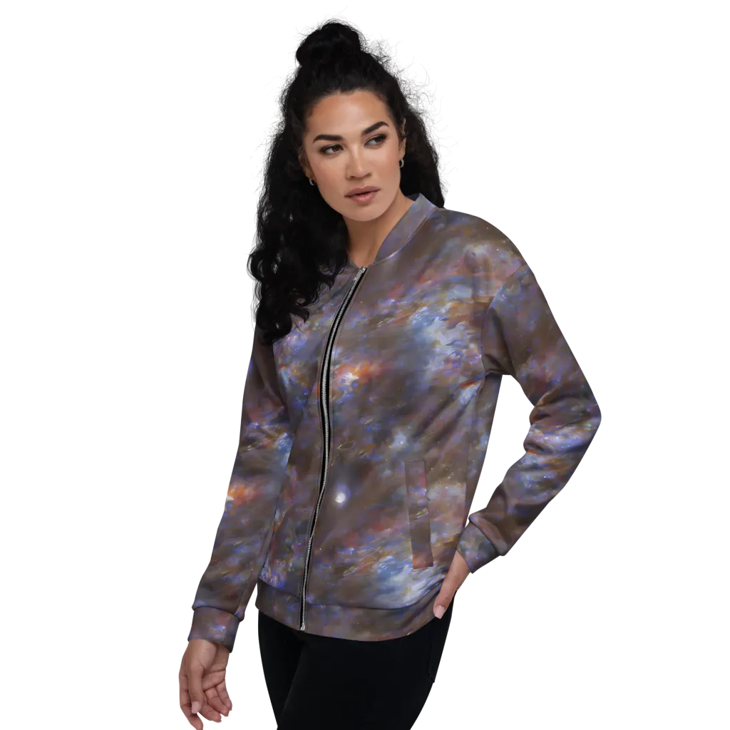 Nebula Brushfire on Bomber Jacket — Left