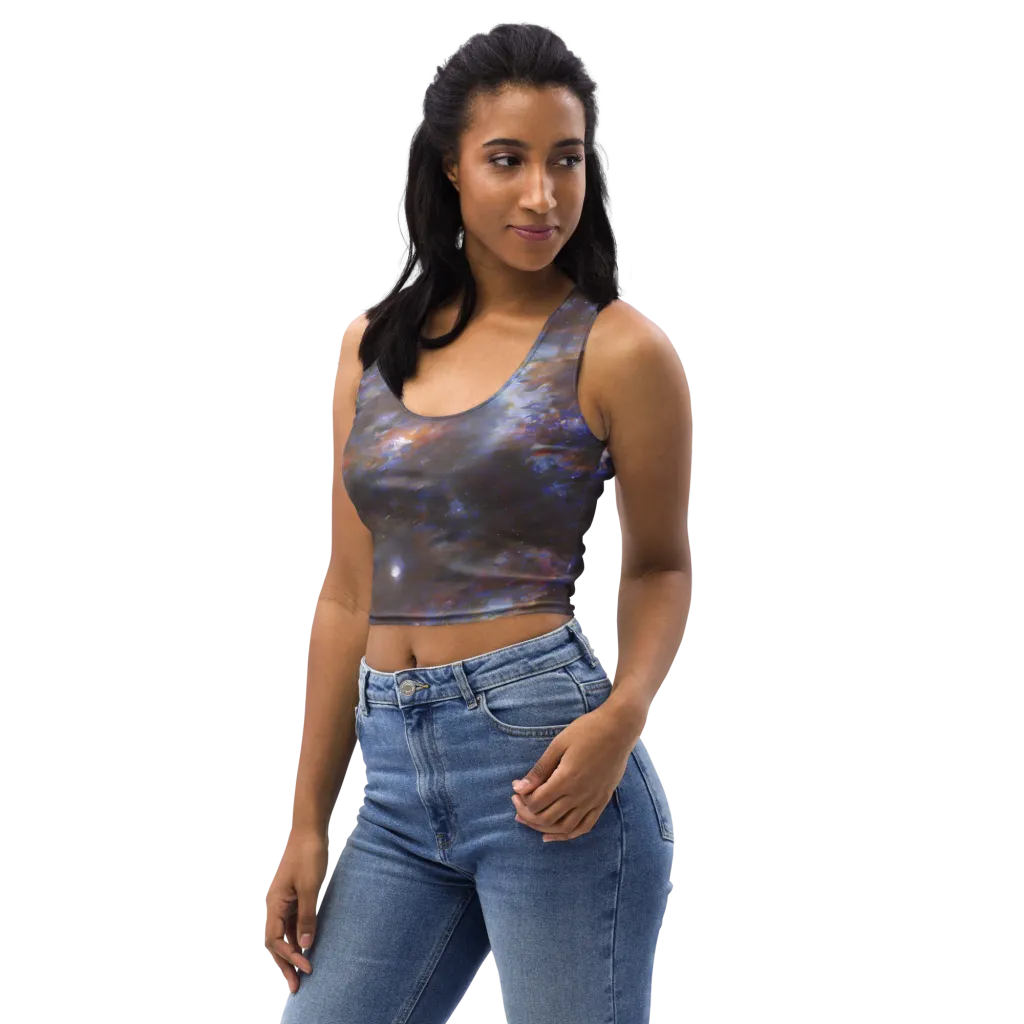 Nebula Brushfire on Crop Top — Left Front