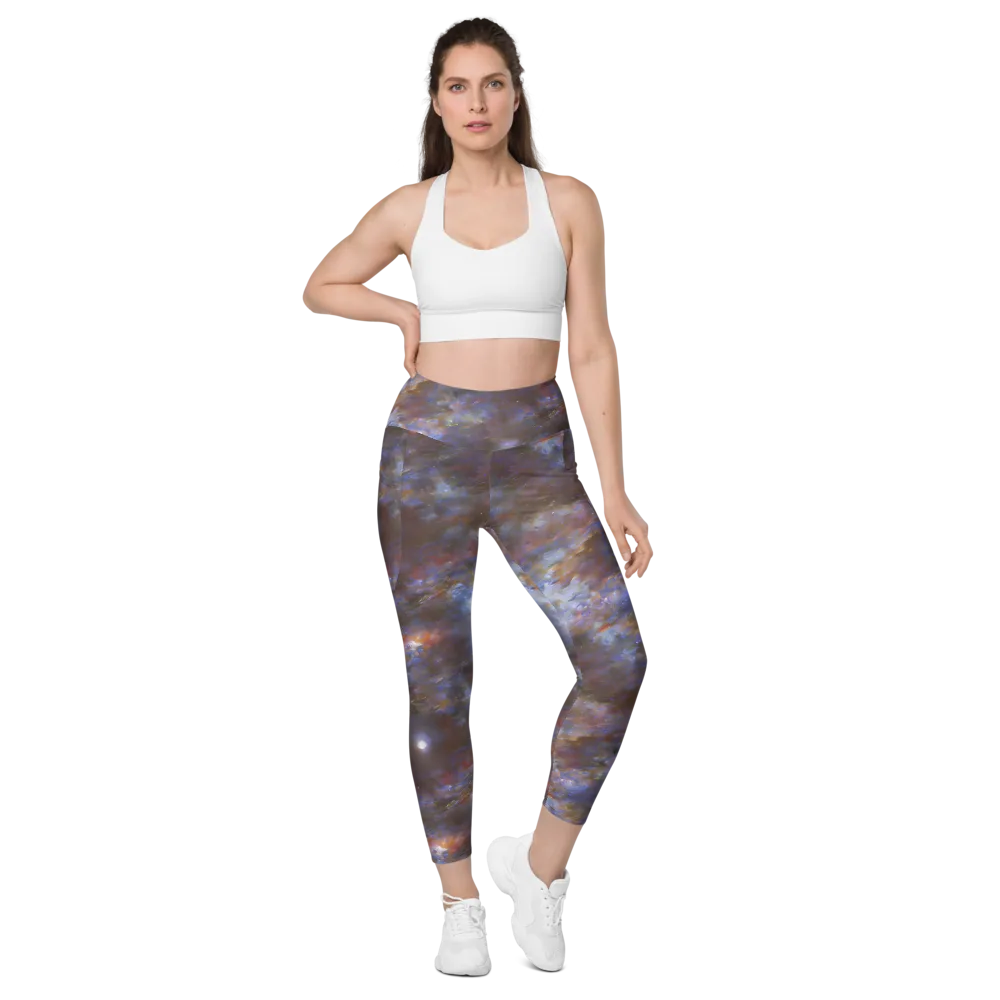 Nebula Brushfire on Leggings with Pockets — Front