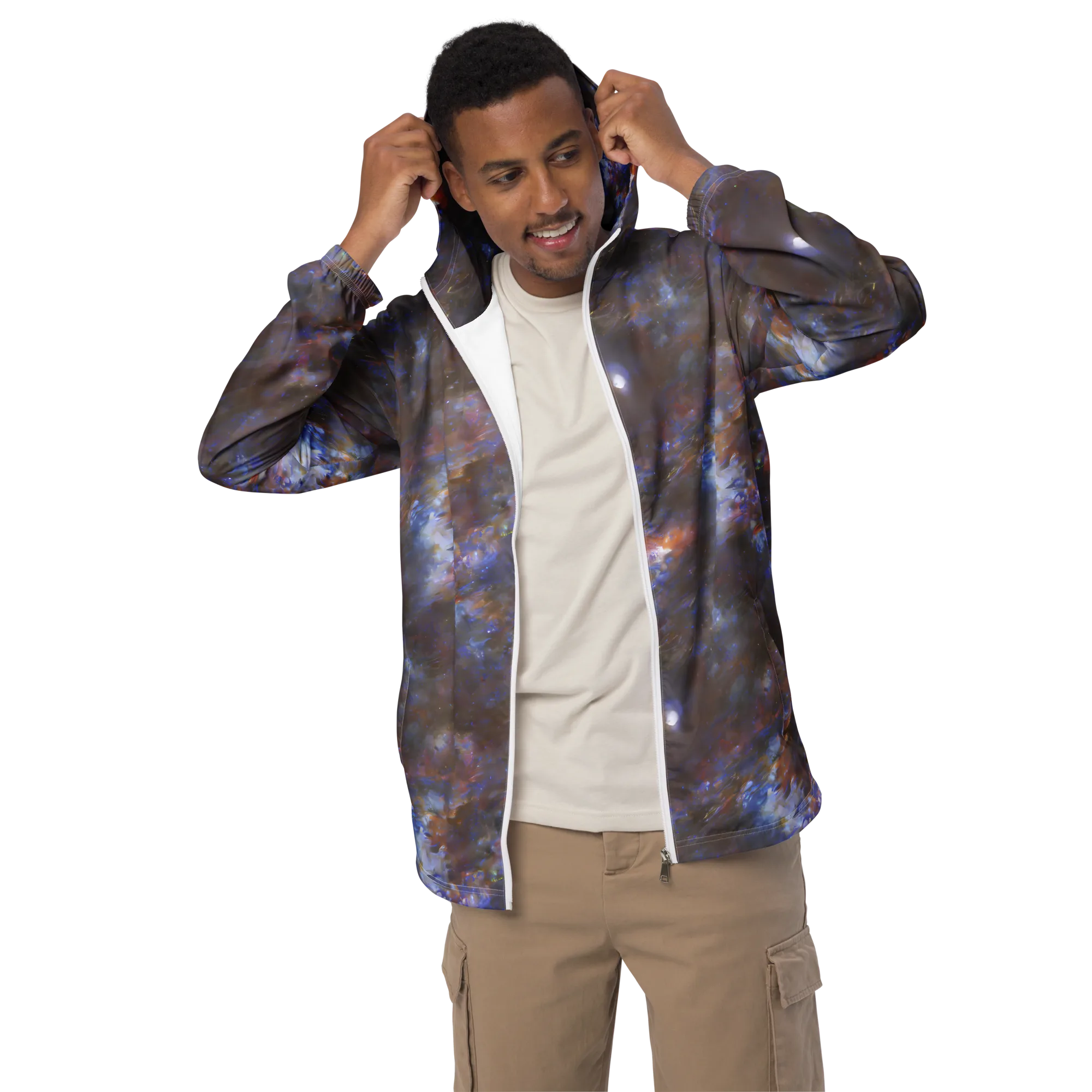 Nebula Brushfire on Men's Windbreaker — Front