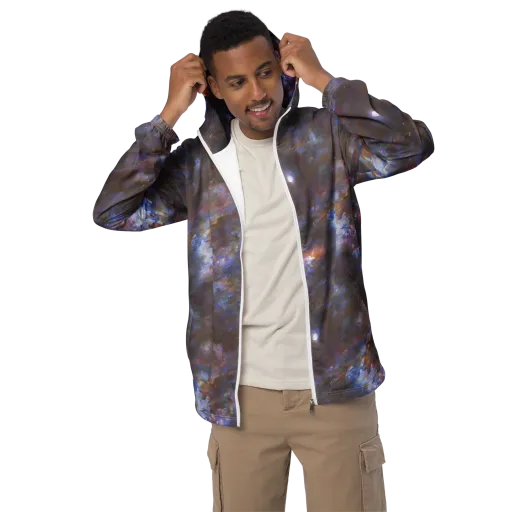 Nebula Brushfire on a Men's Windbreaker