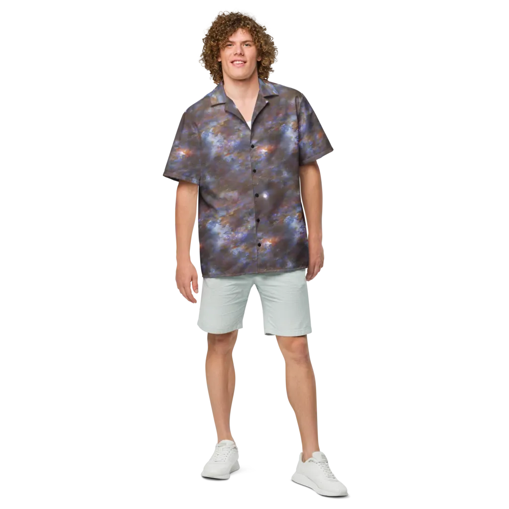 Nebula Brushfire on Button Shirt — Front