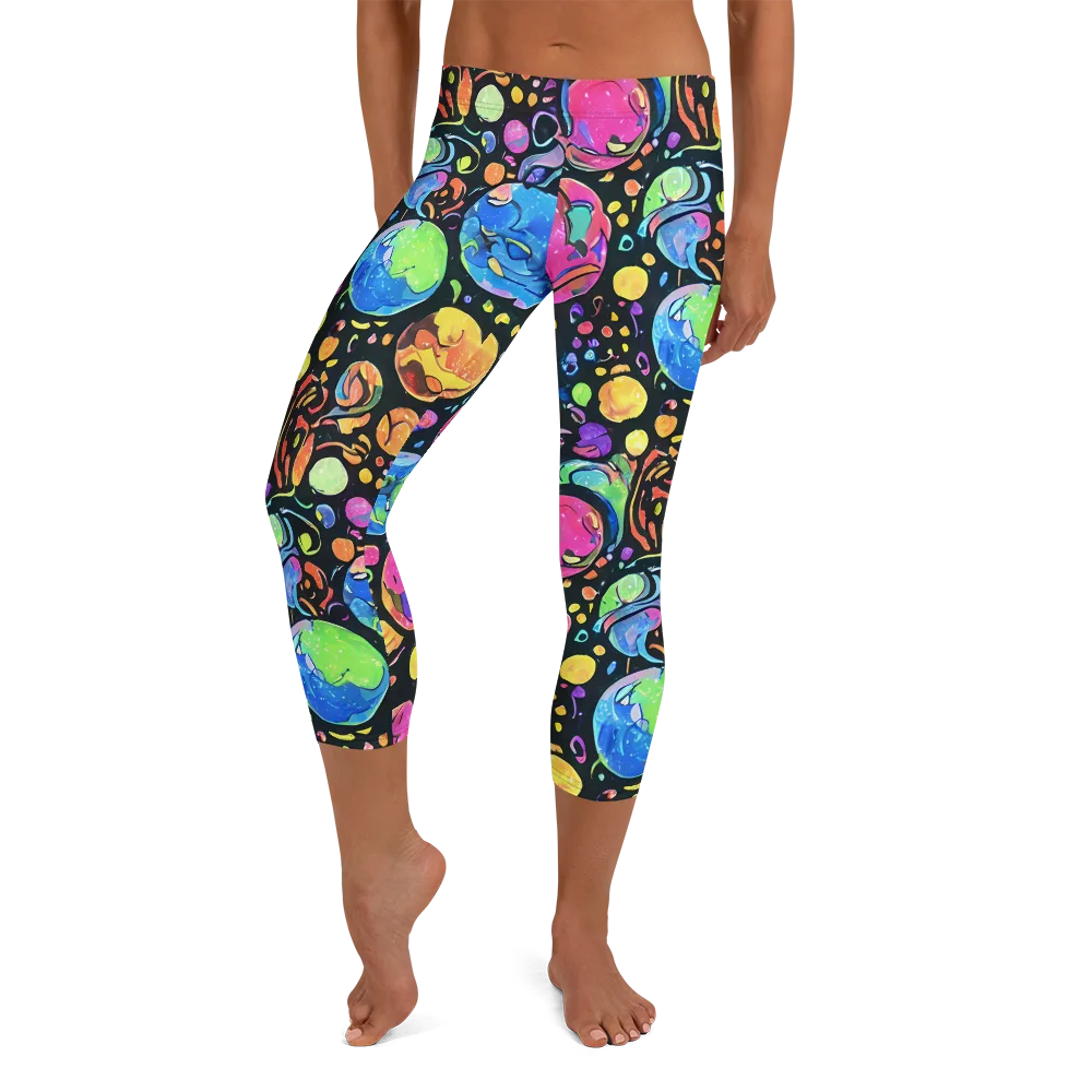 Planet Playground on Capri Leggings — Front
