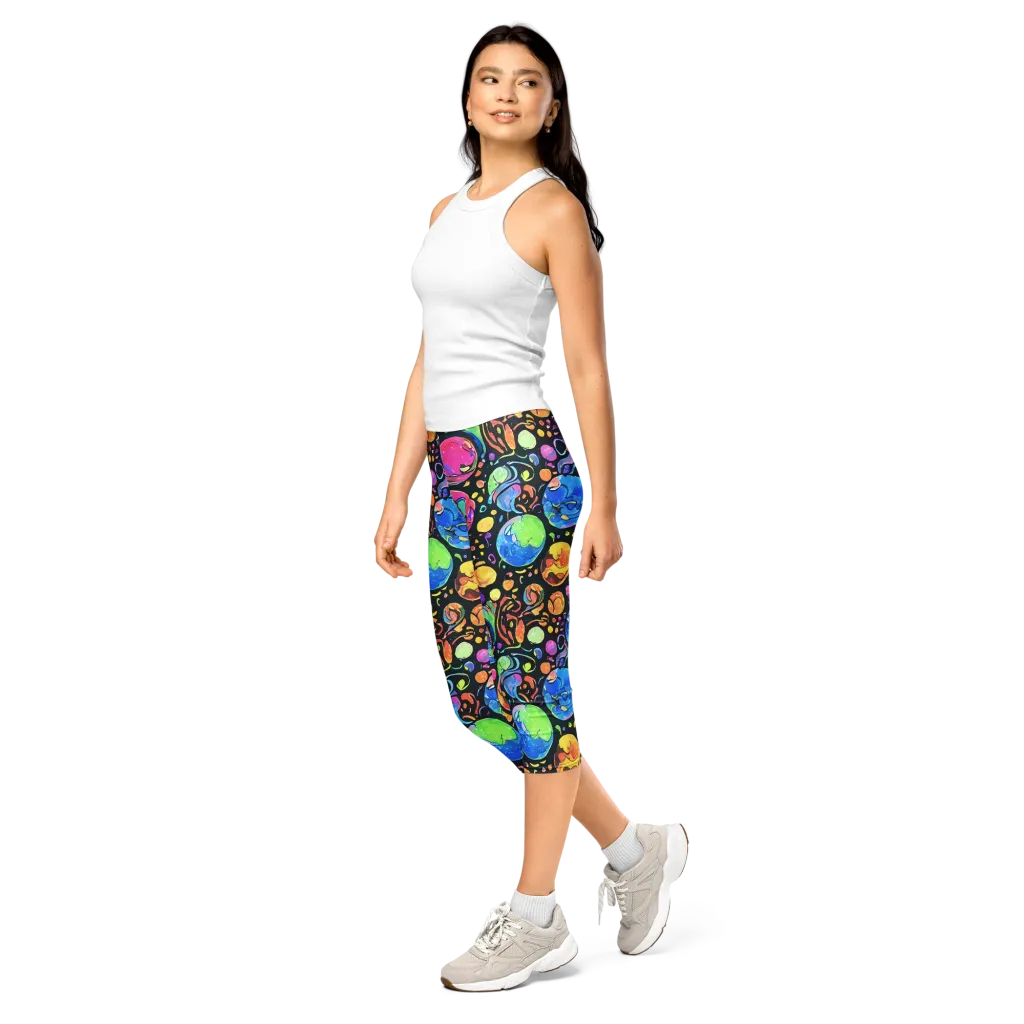 Planet Playground on Capri Leggings — Left Front