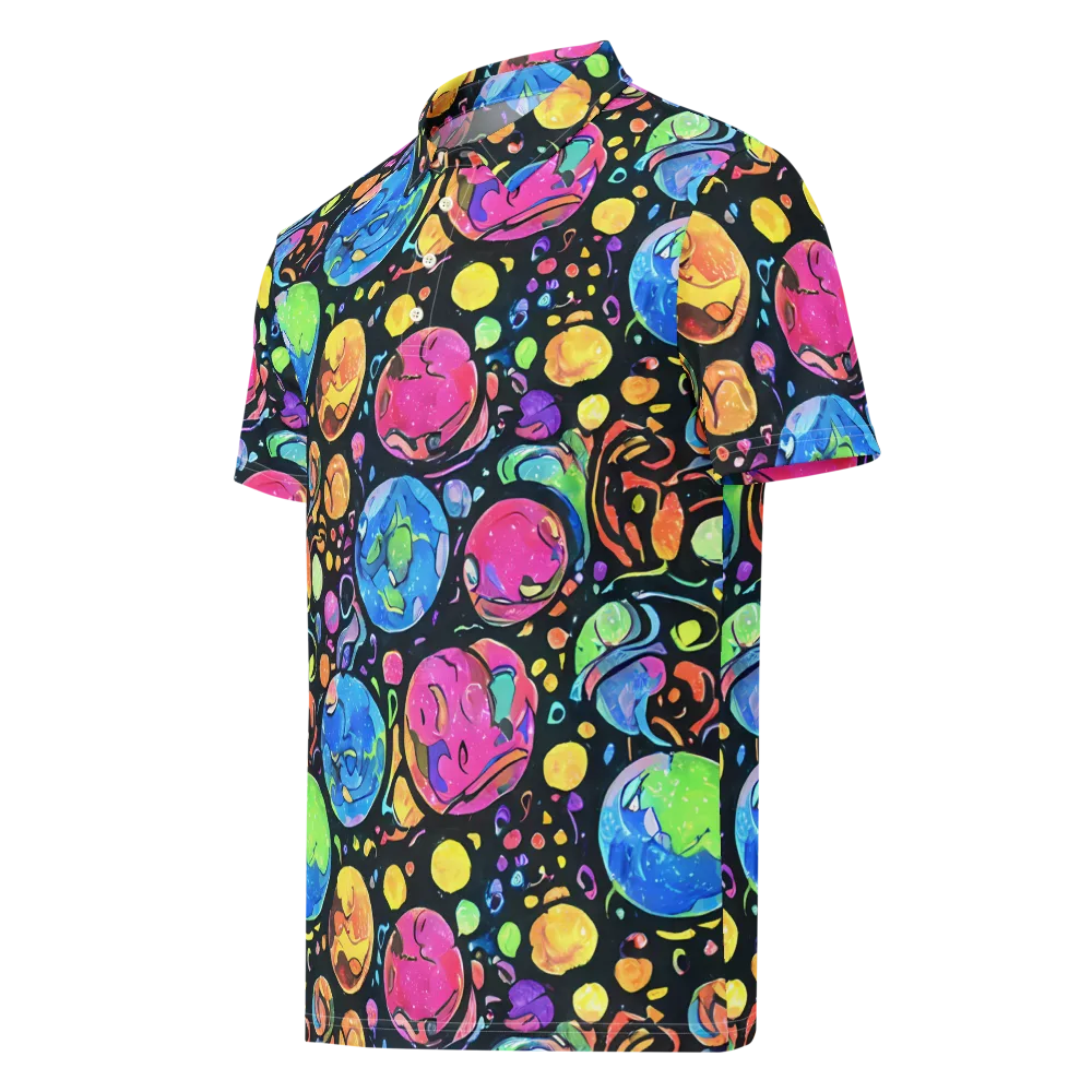 Planet Playground on Men's Slim Fit Polo Shirt — Left Front