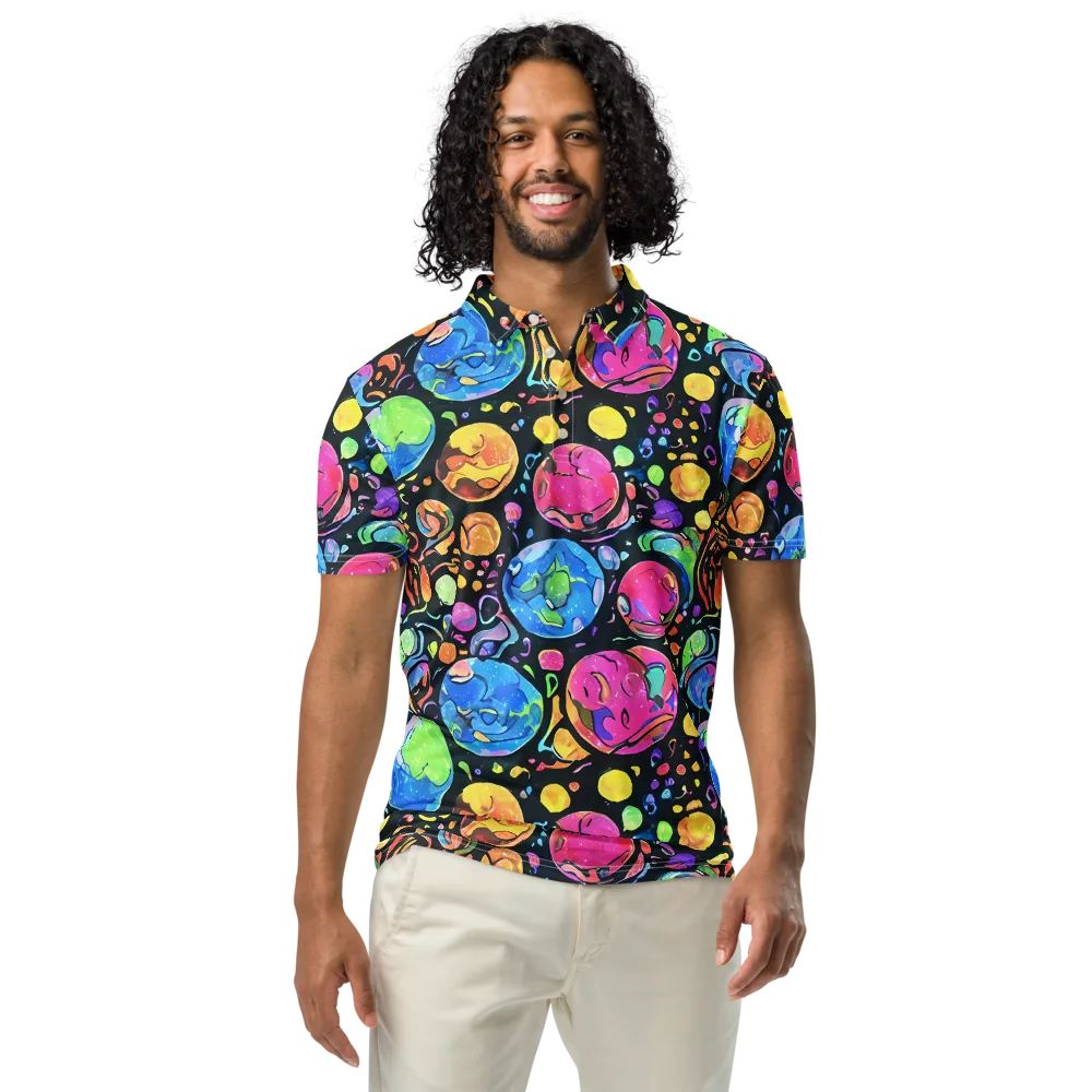 Planet Playground on Men's Slim Fit Polo Shirt — Front