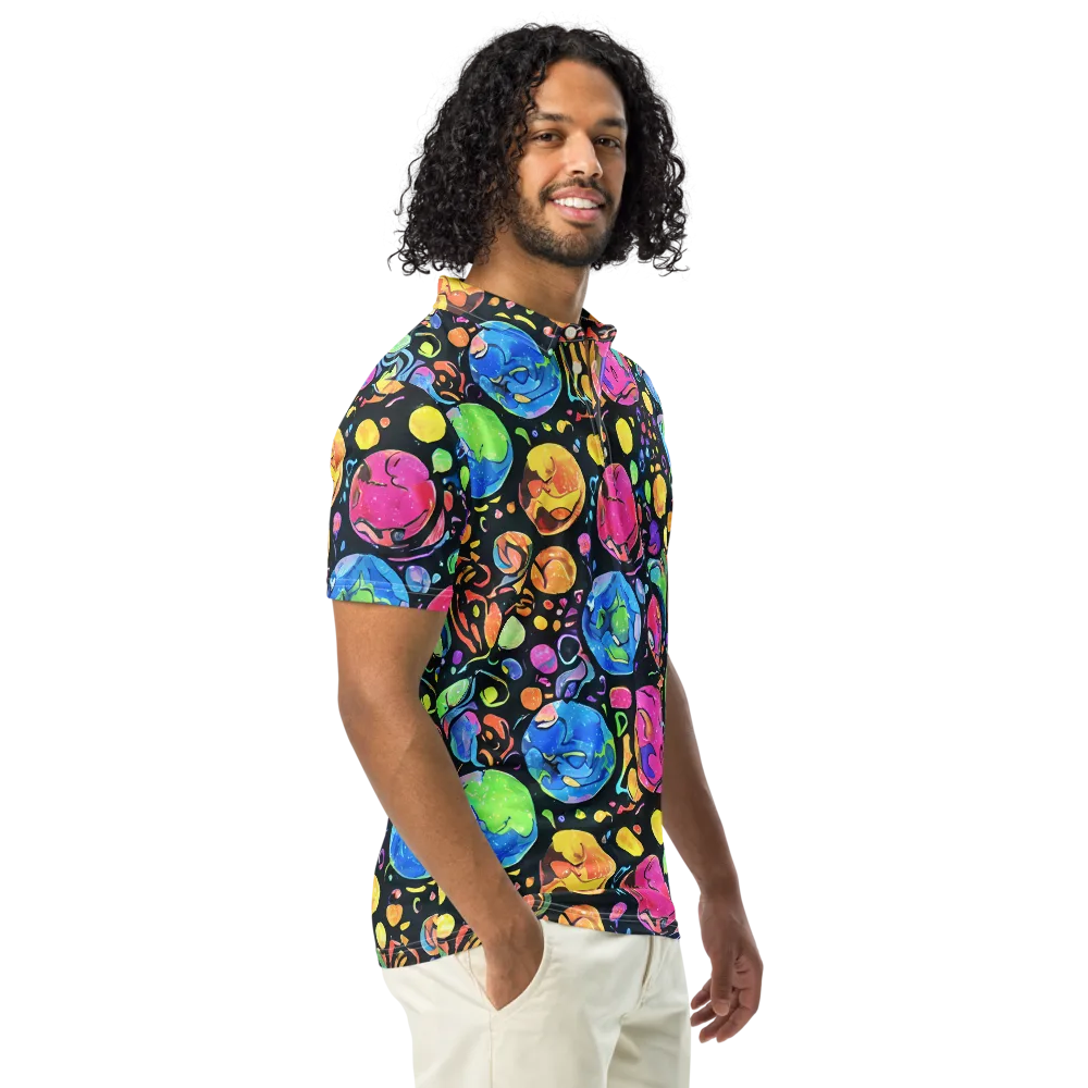 Planet Playground on Men's Slim Fit Polo Shirt — Right Front