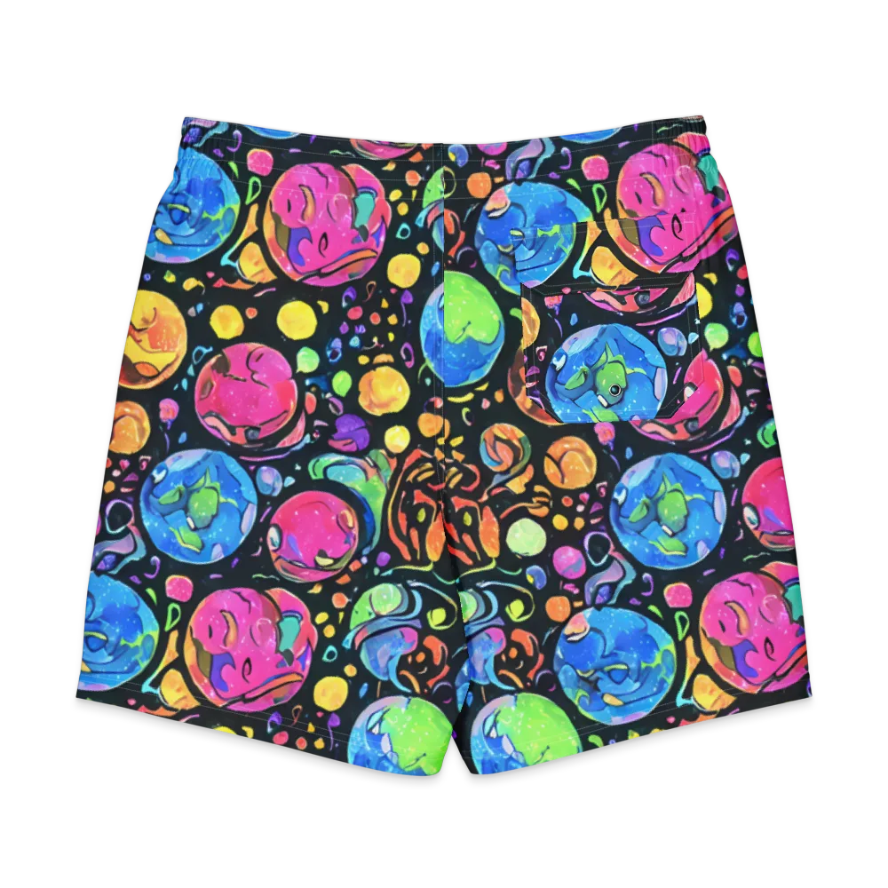 Planet Playground on Men's Board Shorts — Back