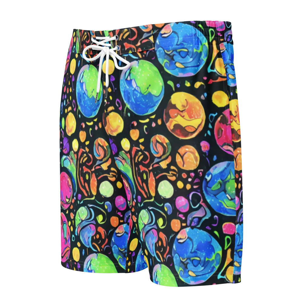 Planet Playground on Men's Board Shorts — Front