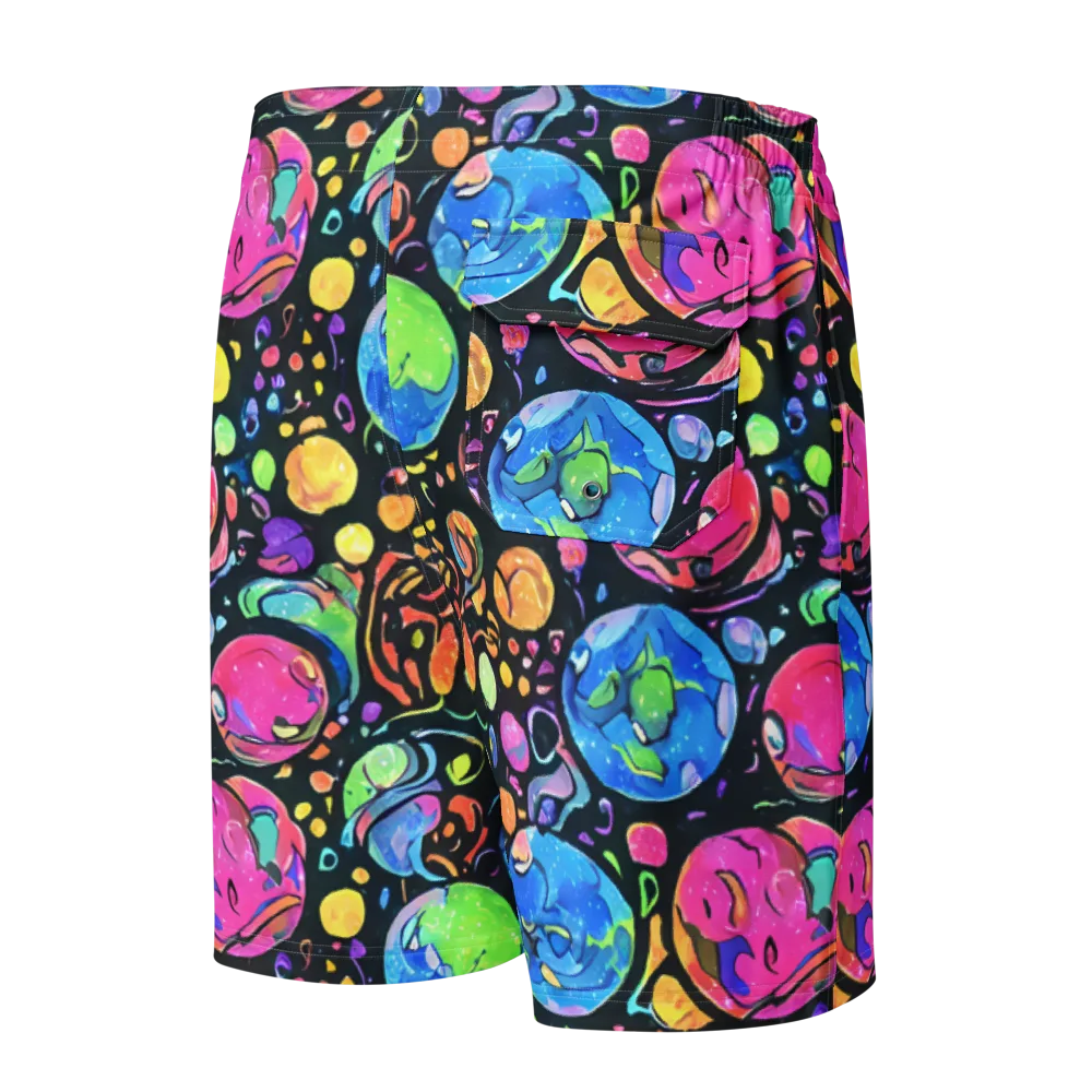 Planet Playground on Men's Board Shorts — Back