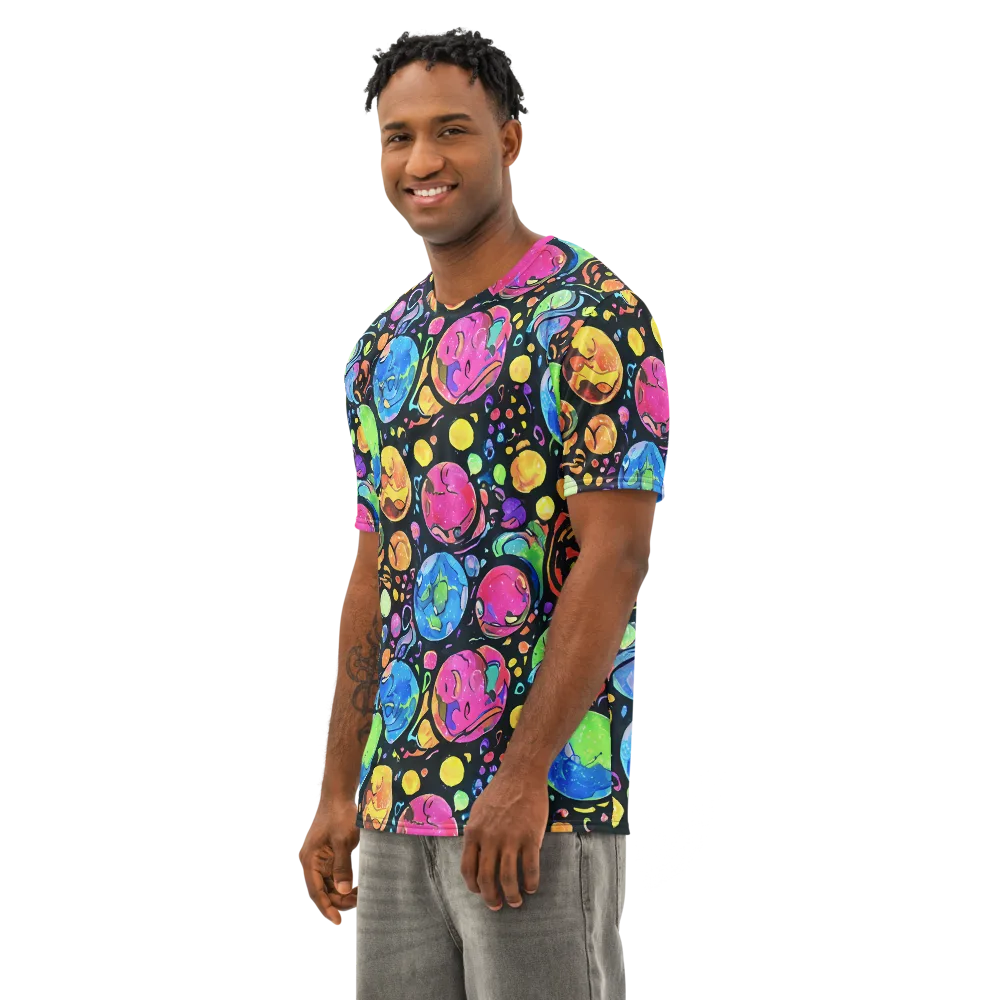 Planet Playground on Men's Cotton Crew Neck T-Shirt — Left Front