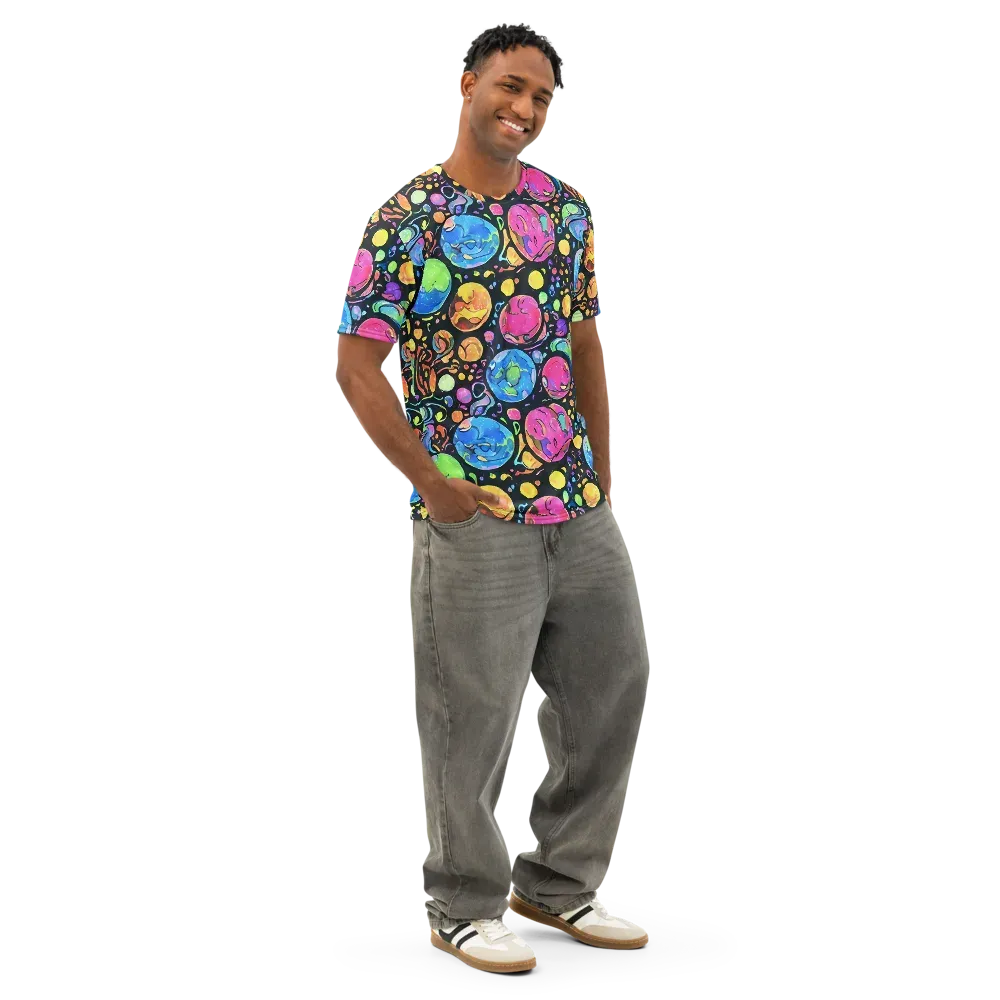 Planet Playground on Men's Cotton Crew Neck T-Shirt — Right Front