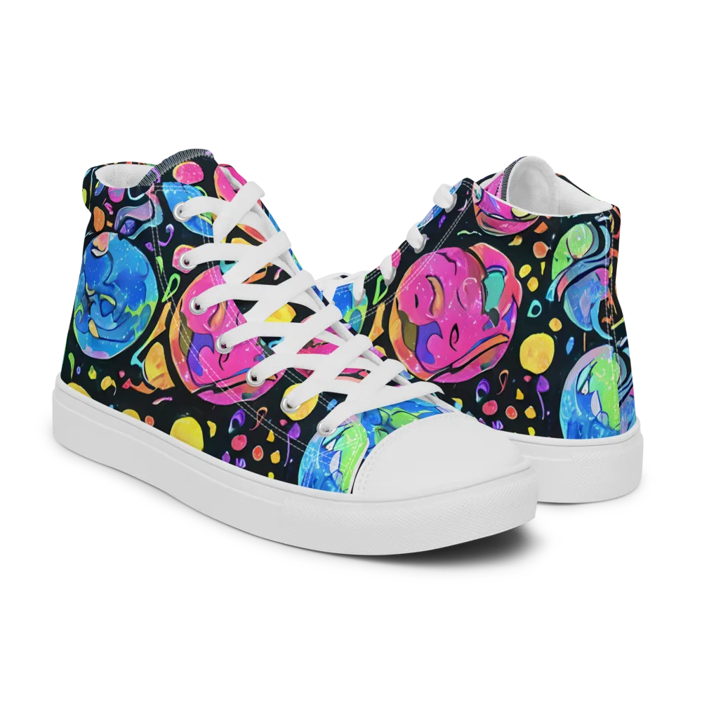 Planet Playground on Men's High Top Canvas Shoes — Right