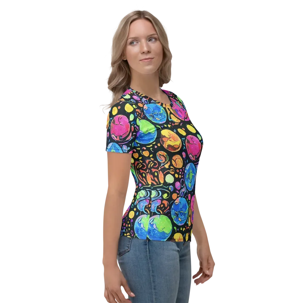 Planet Playground on Women's Crew Neck T-Shirt — Right