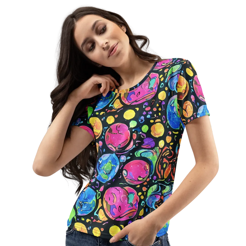 Planet Playground on Women's Crew Neck T-Shirt — Left Front