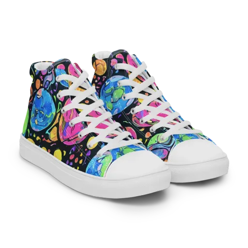 Planet Playground on a Women's High Top Canvas Shoes