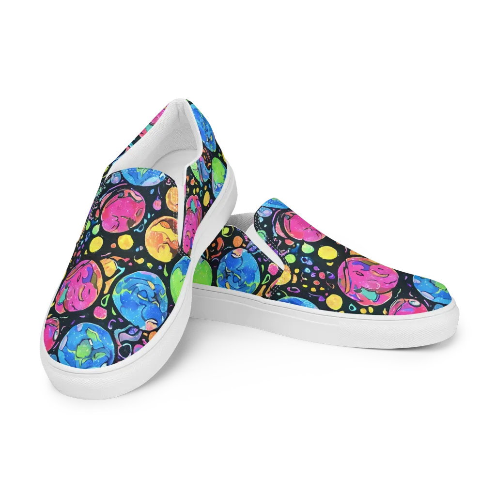 Planet Playground on Men's Slip-On Canvas Shoes — Left Front