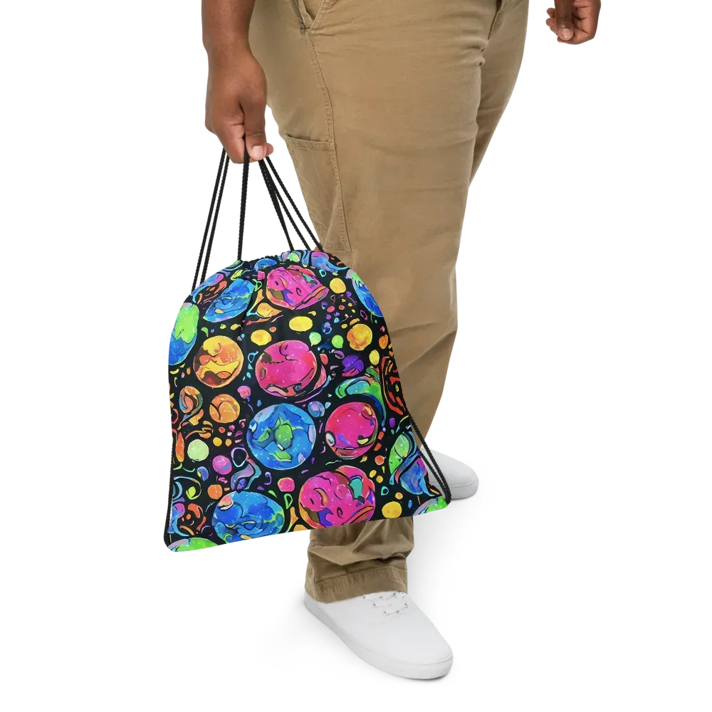 Planet Playground on Drawstring Bag — Front