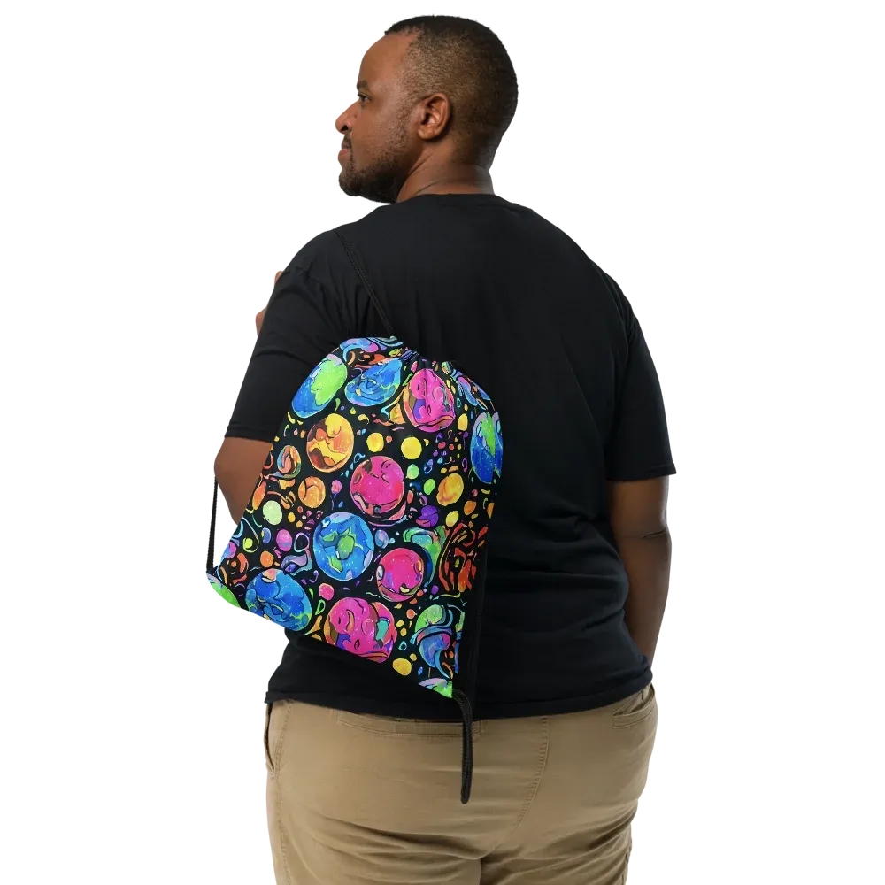 Planet Playground on Drawstring Bag — Front