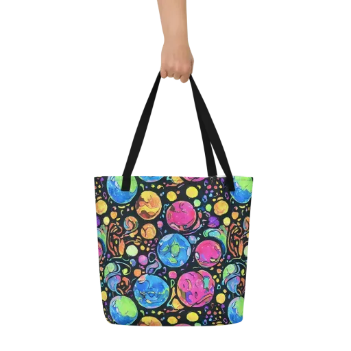 Planet Playground on a Large Tote Bag W/ Pocket
