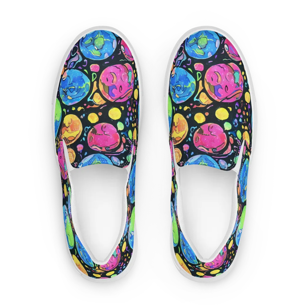 Planet Playground on Women's Slip-On Canvas Shoes — Front