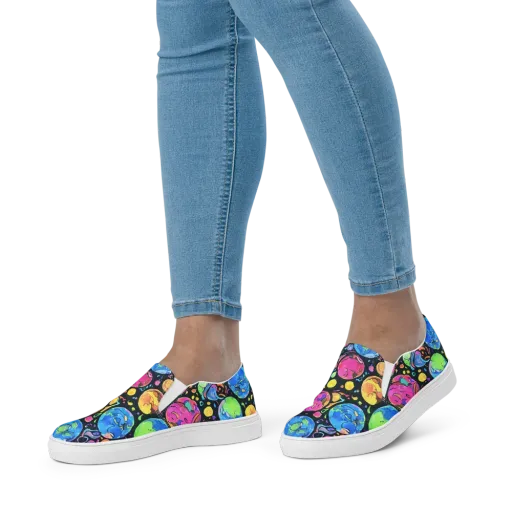 Planet Playground on a Women's Slip-On Canvas Shoes